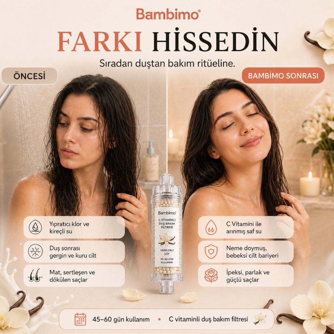 Bambimo® - C Vitaminli Su Arıtıcı Duş Filtresi